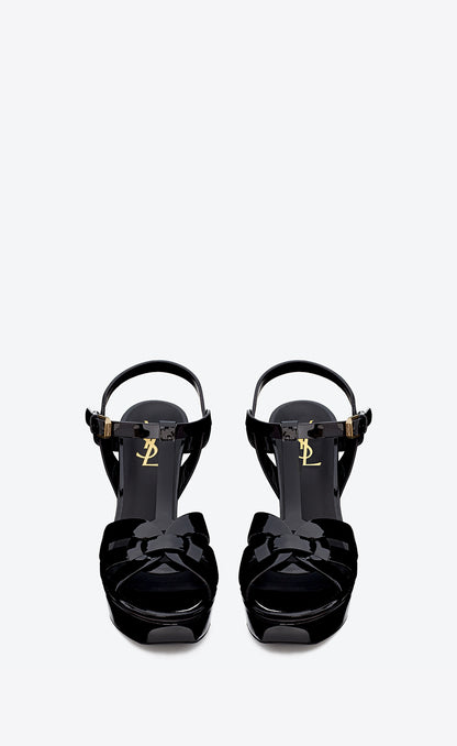 TRIBUTE platform sandals in patent leather