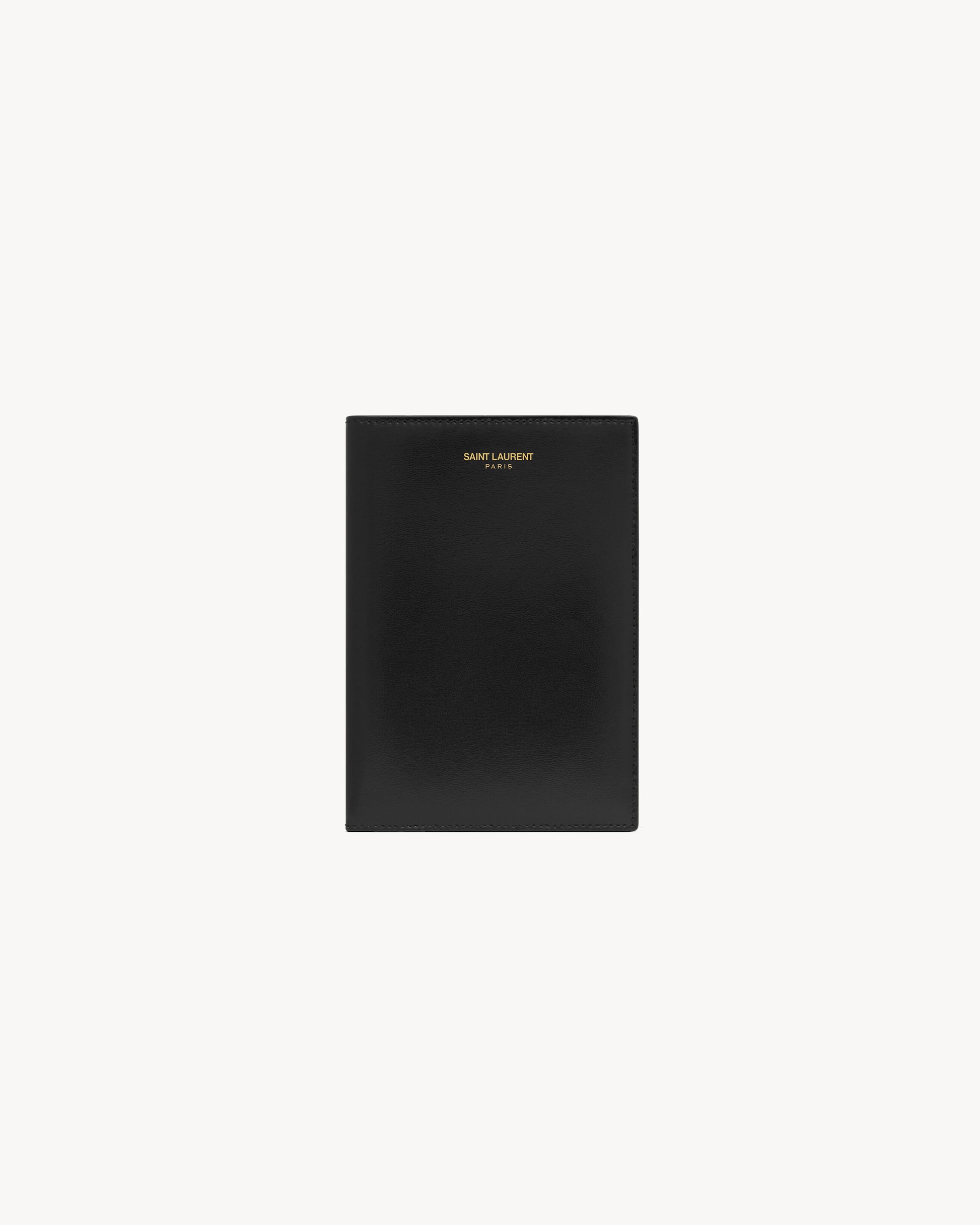 SAINT LAURENT PARIS PASSPORT HOLDER IN LACQUERED LEATHER