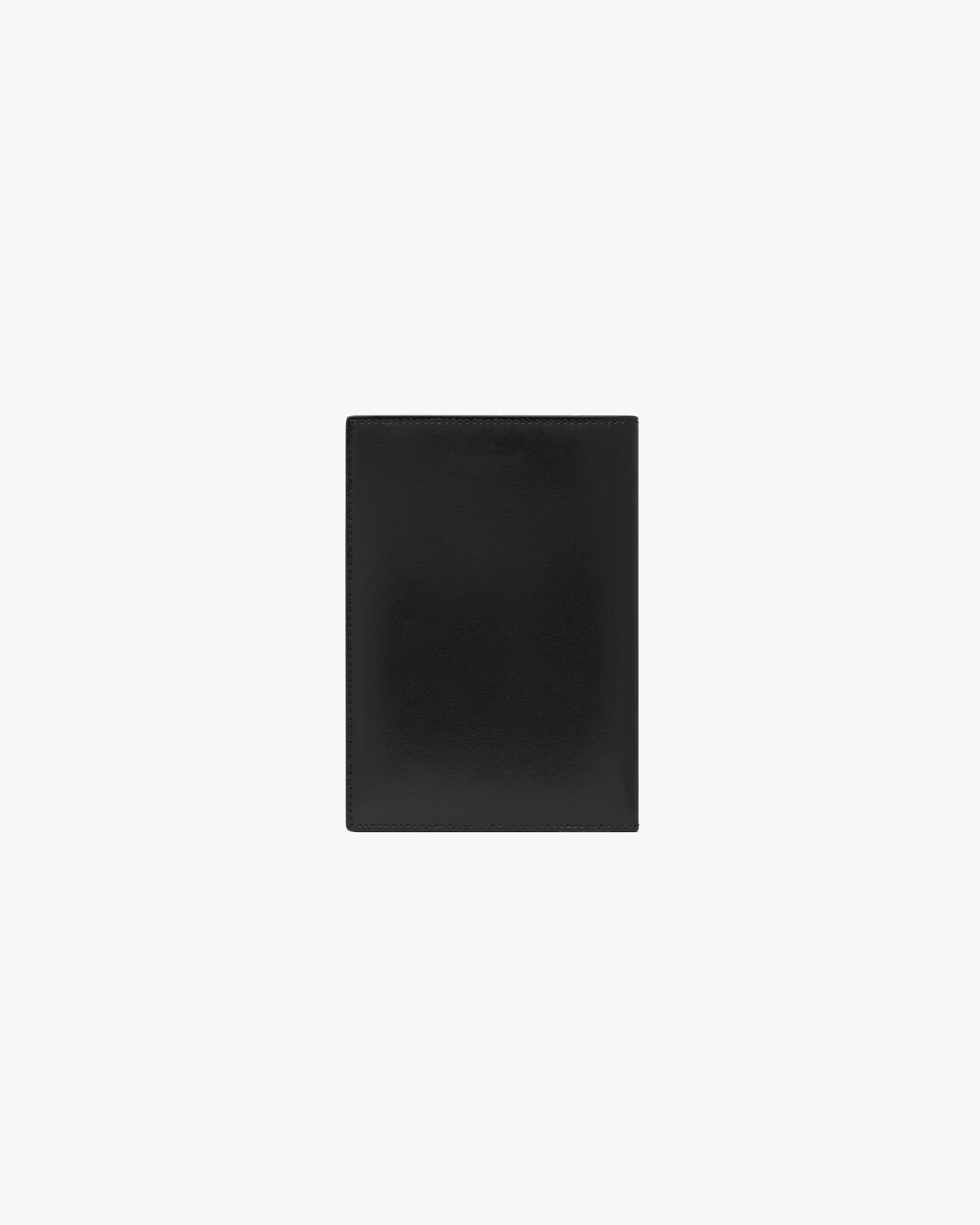 SAINT LAURENT PARIS PASSPORT HOLDER IN LACQUERED LEATHER