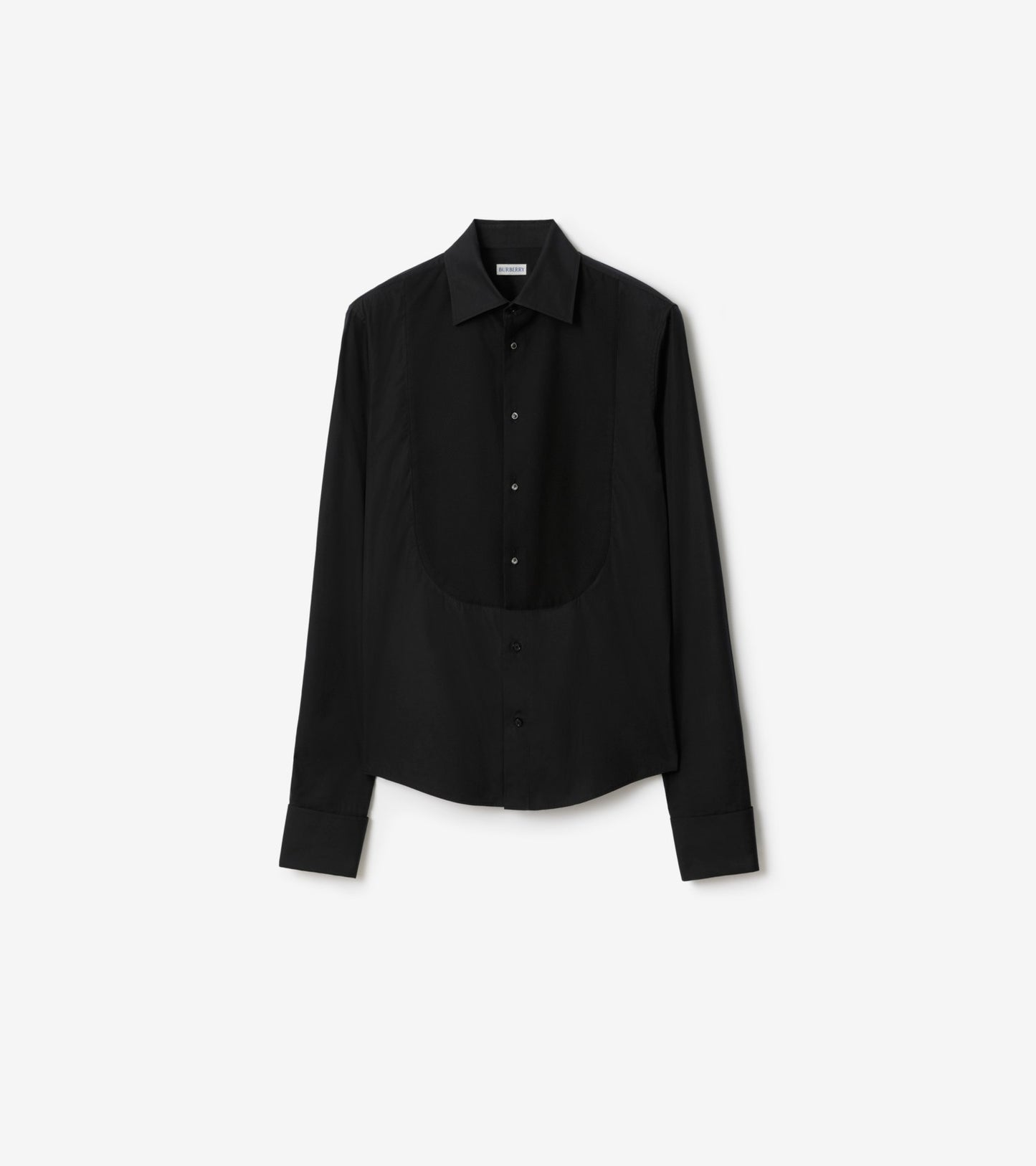 Slim Fit Cotton Tuxedo Shirt in White