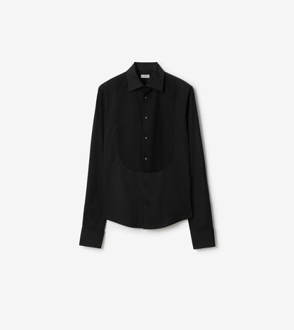 Slim Fit Cotton Tuxedo Shirt in White