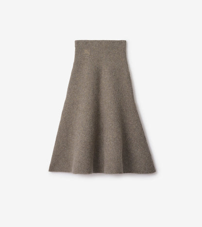 Wool Blend Skirt in Beige melange