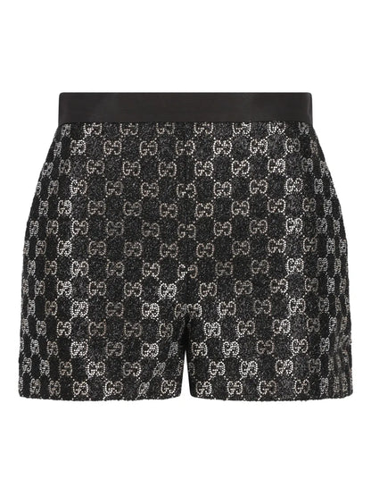 logo-patterned shorts