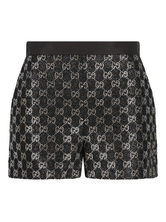 logo-patterned shorts