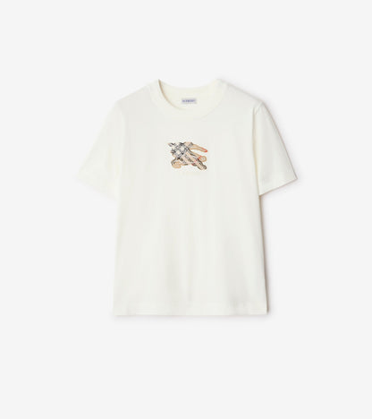 Knight Check Cotton T-shirt in Bouquet pink