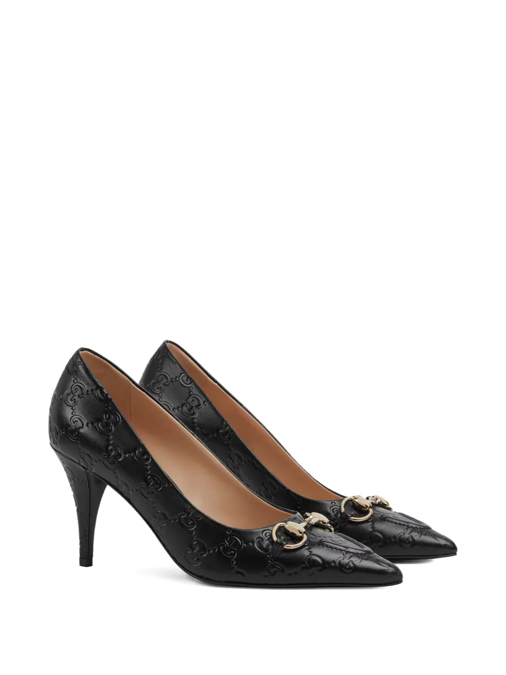 8.5cm Horsebit-appliqué pumps