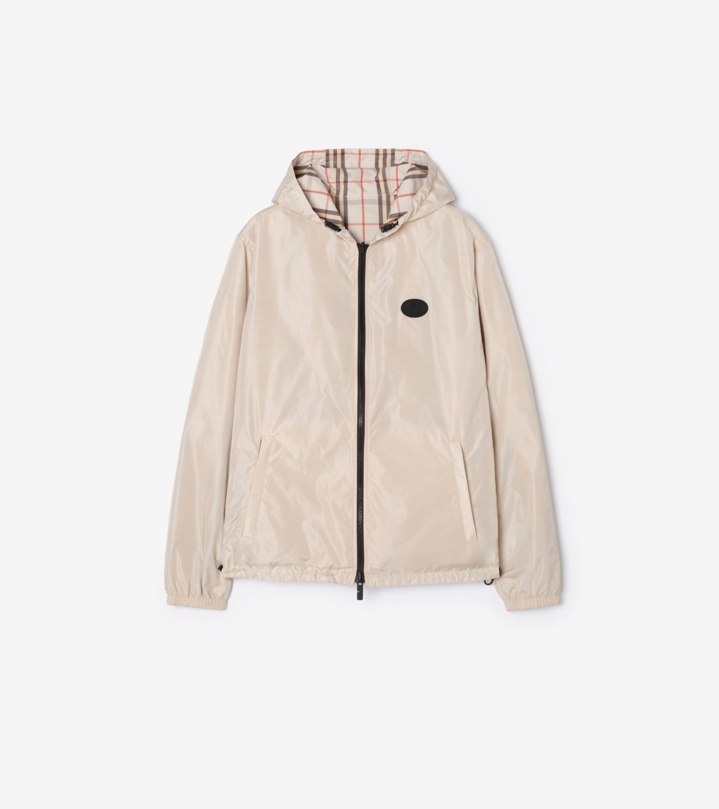 Reversible Check Newport Hooded Jacket in Pilot blue