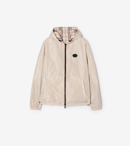 Reversible Check Newport Hooded Jacket in Pilot blue