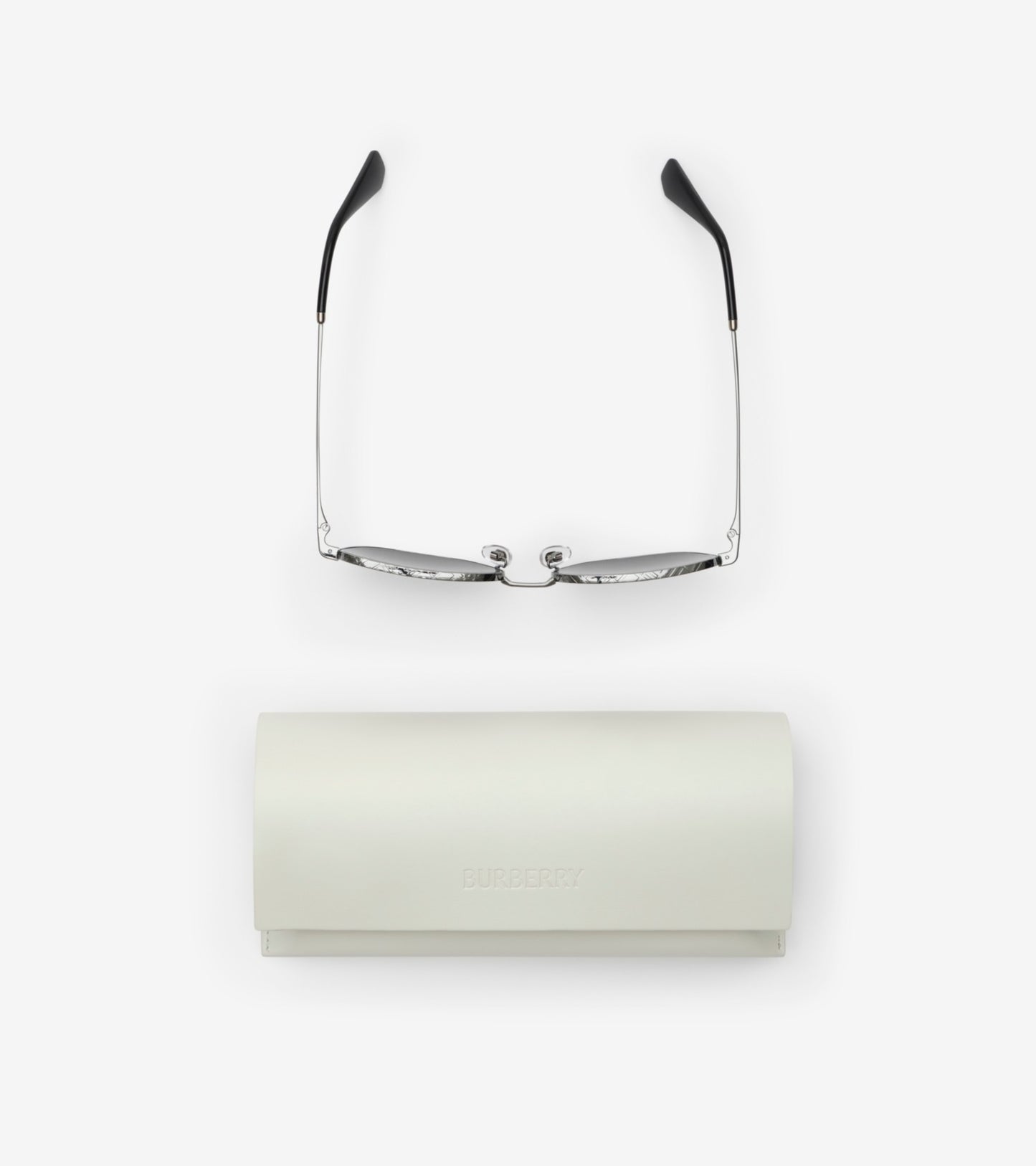 Metal Check Square Sunglasses in Gunmetal grey