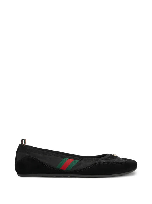 ribbon striped ballet flats