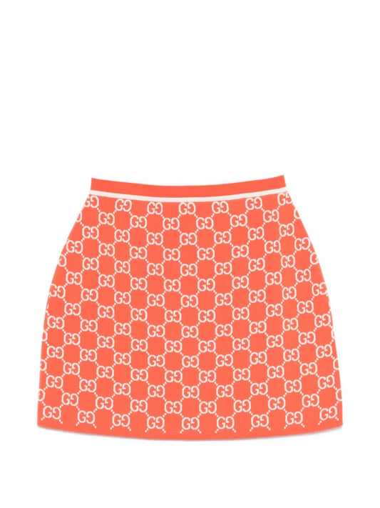 patterned mini skirt