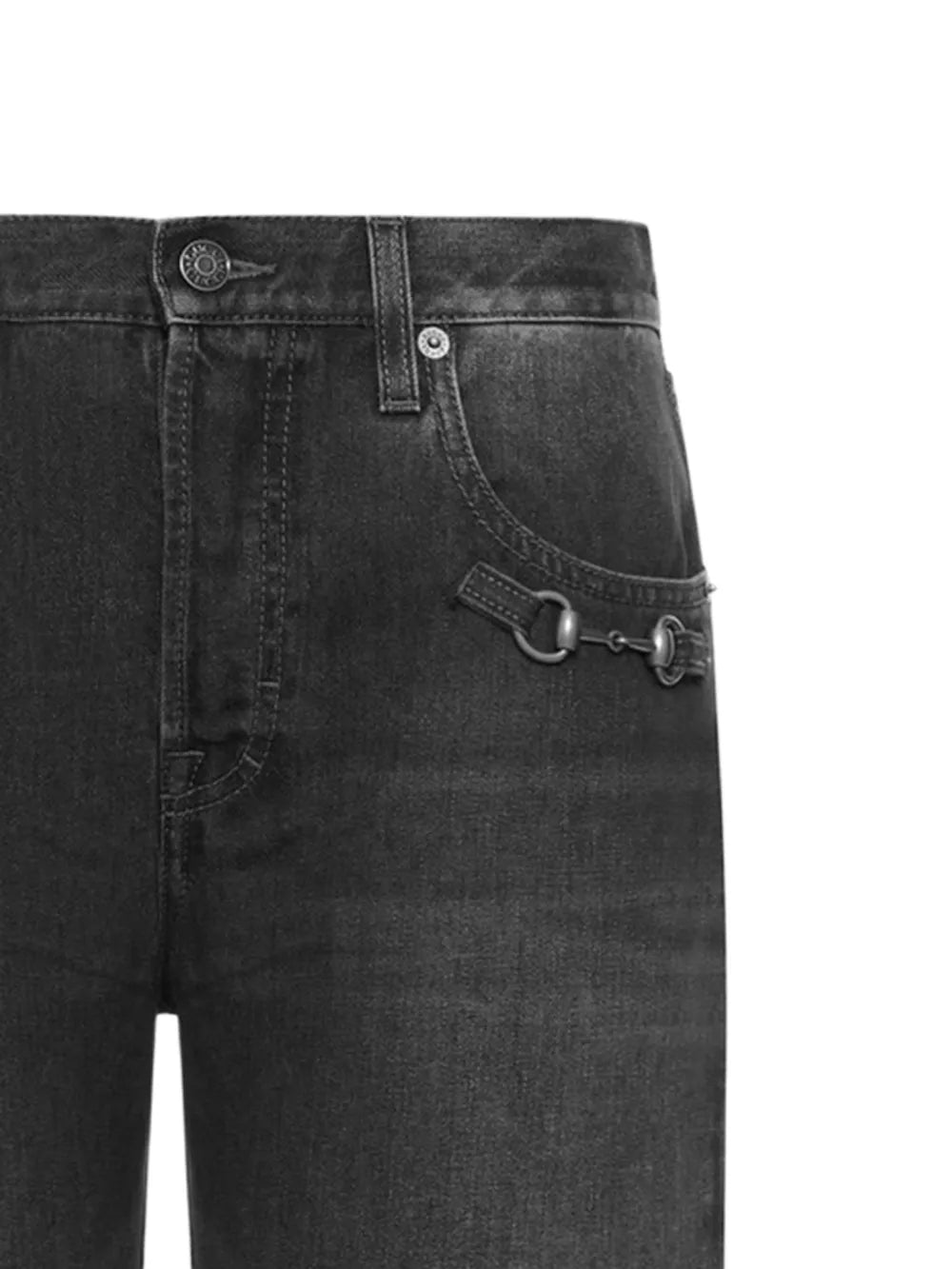 Horsebit cotton jeans