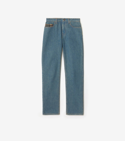 Mid-rise Straight Jeans in Mid blue