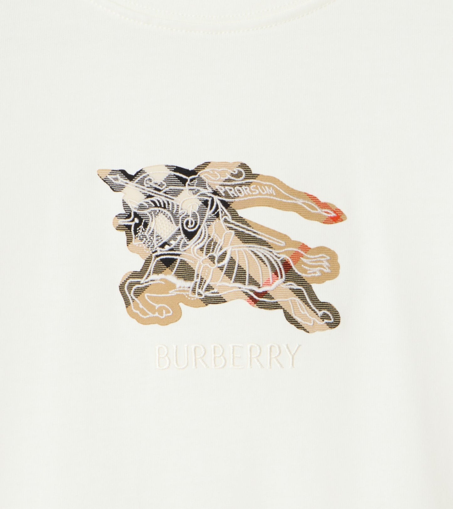Knight Check Cotton T-shirt in Chalk white