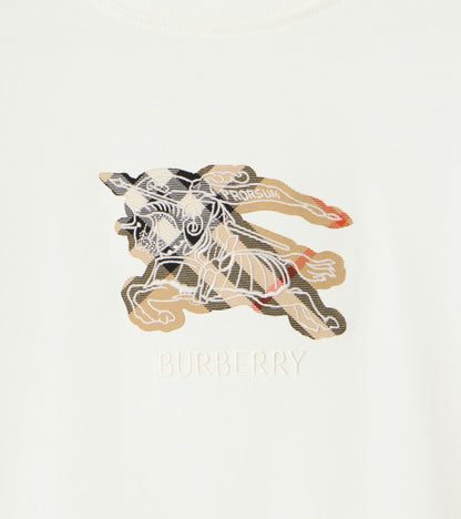 Knight Check Cotton T-shirt in Chalk white