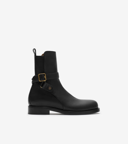 Leather Ledger Jodphur Boots in Black