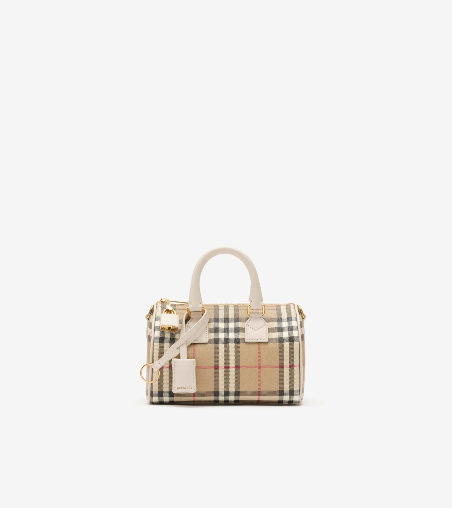 Mini Check Bowling Bag in Archive beige/briar brown