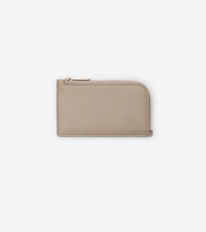 Pop Check Zip Card Case in Sand beige