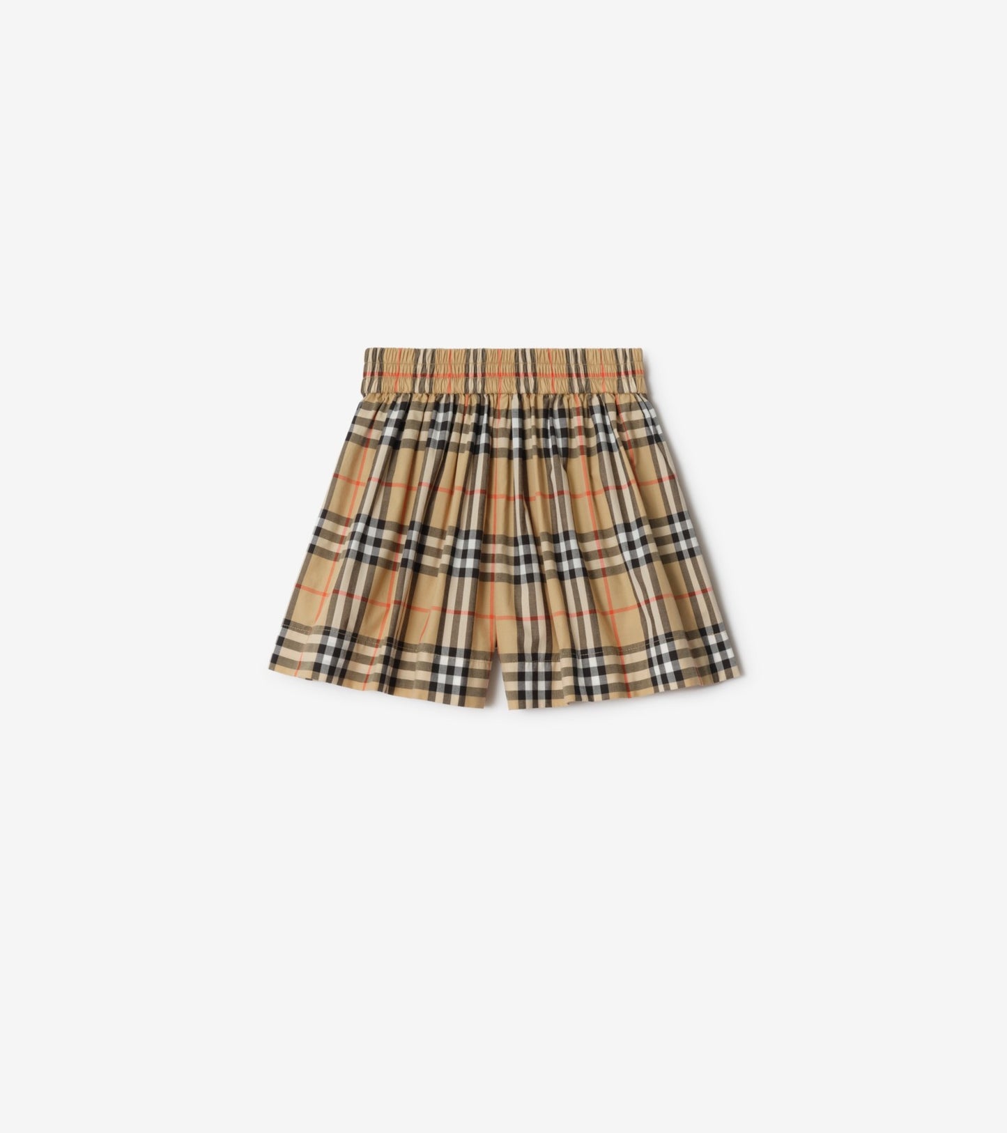 Check Cotton Shorts in Sand beige