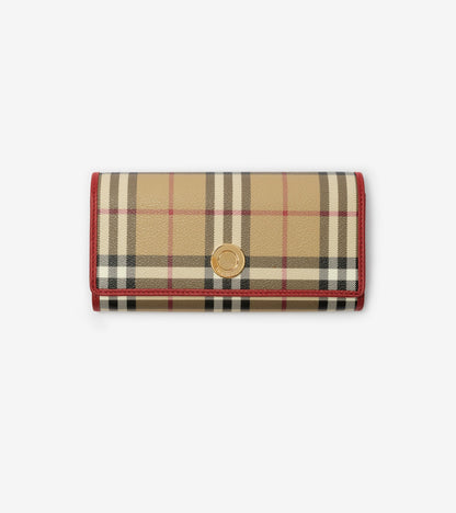 Check Continental Wallet in Archive beige/ruby red