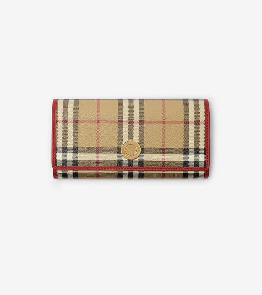 Check Continental Wallet in Archive beige/ruby red