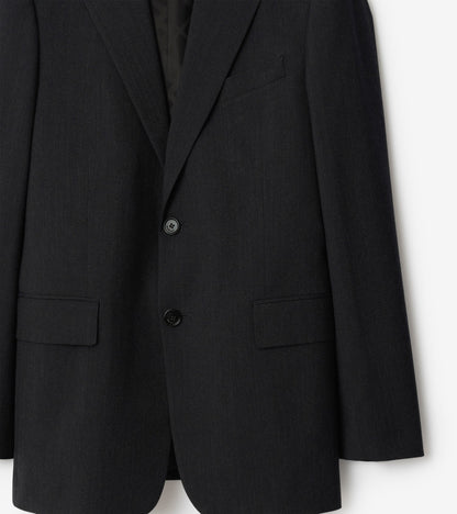 Wool Blend Tailored Jacket in Midnight grey melange