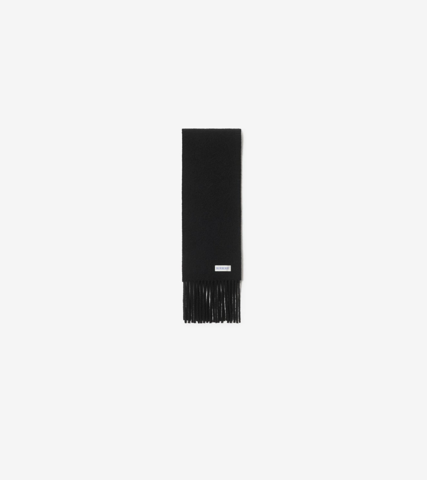 Check Label Cashmere Scarf in Black/sand beige
