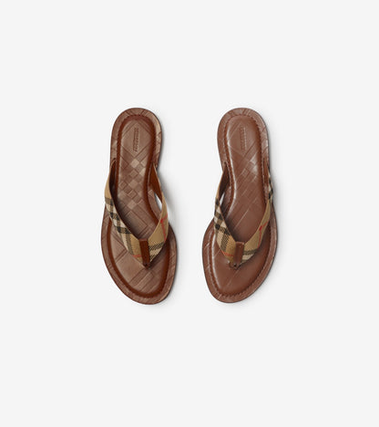Check Pavilion Sandals in Sand beige