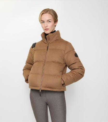 Cashmere Ambleside Puffer Jacket in Fawn brown
