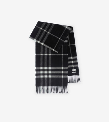 Check Cashmere Scarf in Bow pink
