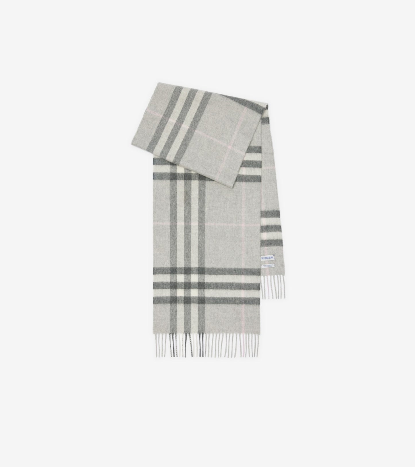 Check Cashmere Scarf in Bow pink