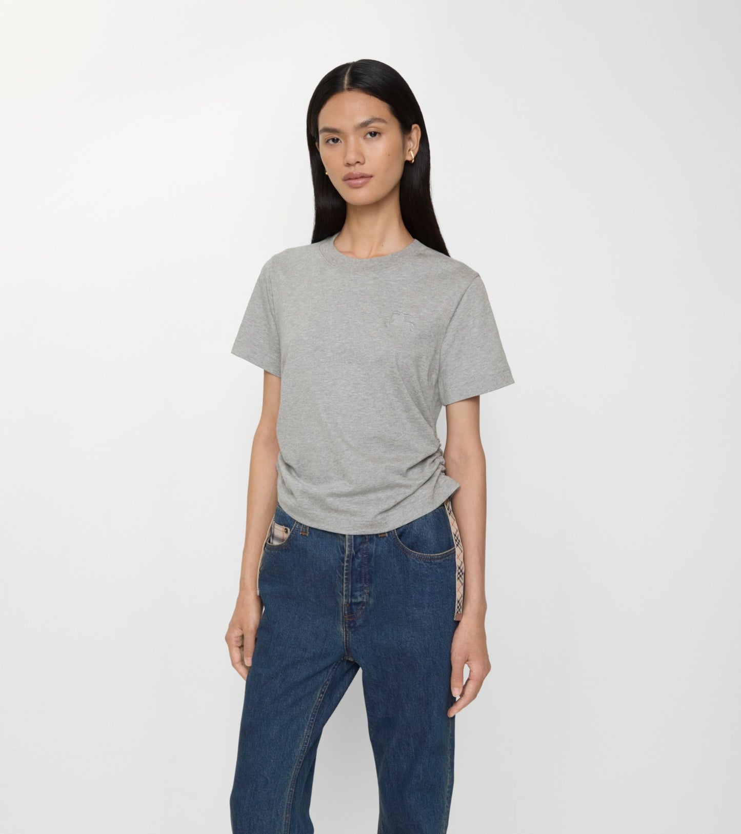 Festival Cotton T-shirt in Pale grey melange