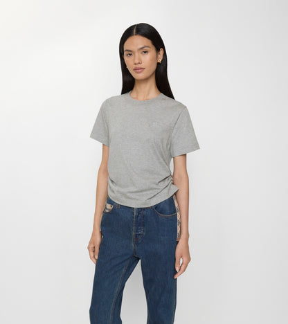 Festival Cotton T-shirt in Pale grey melange
