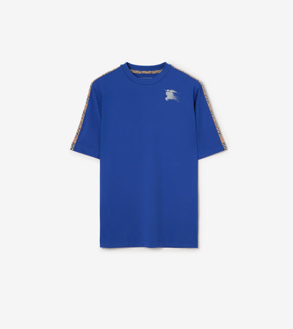 Check Trim Jersey T-shirt in Knight blue
