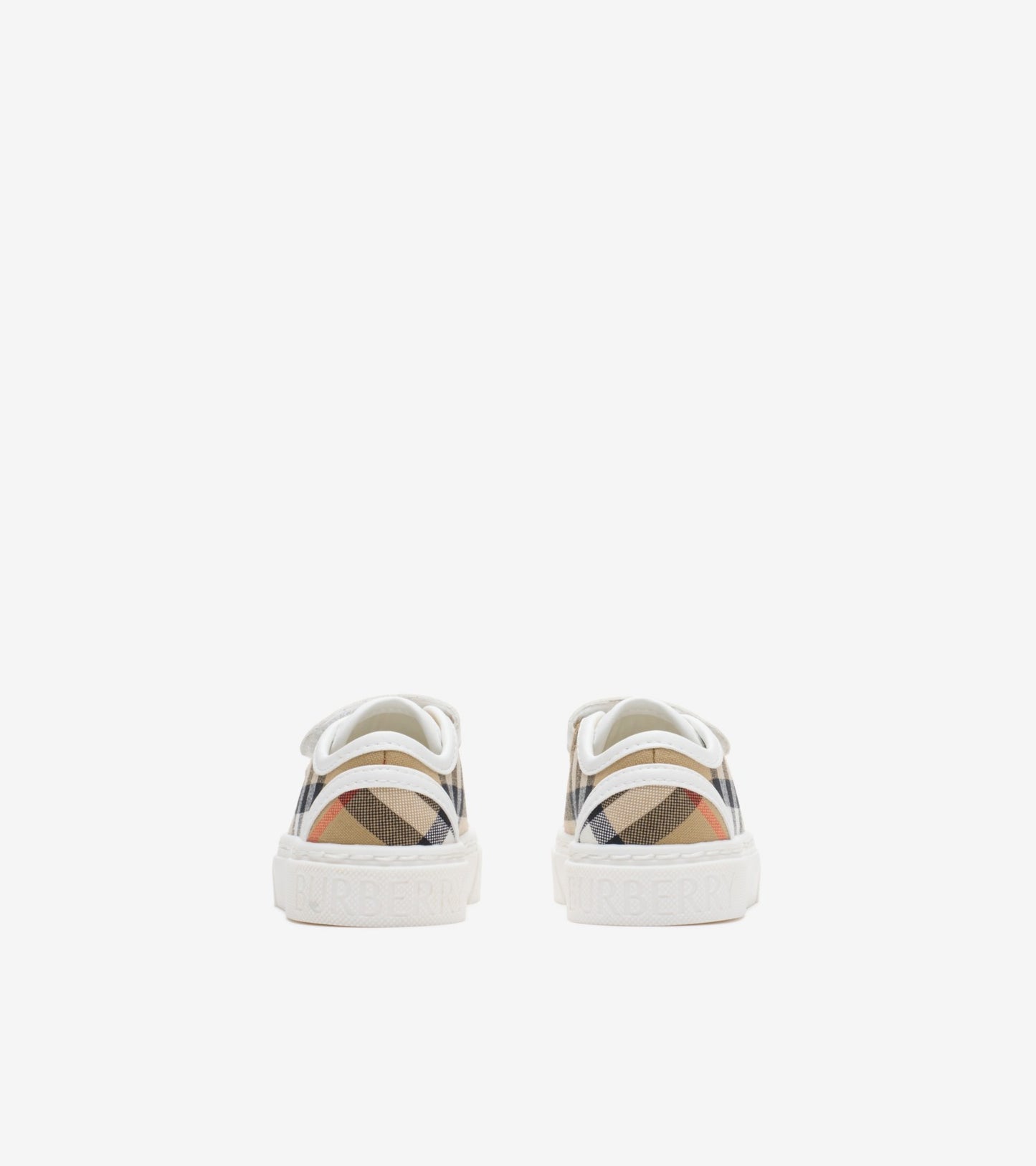 Check Cotton Sneakers in Sand beige - Children
