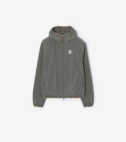 Nylon Hooded Jacket in Black