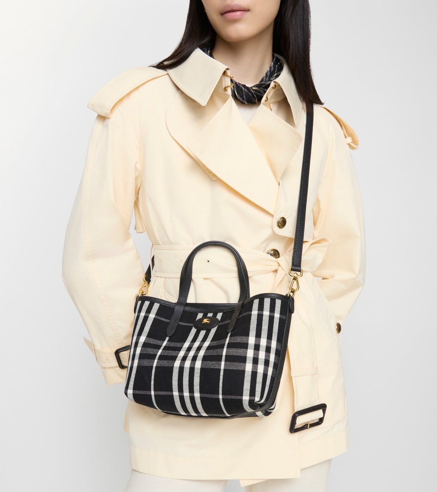 Mini Reversible Bloomsbury Tote in Black/calico beige