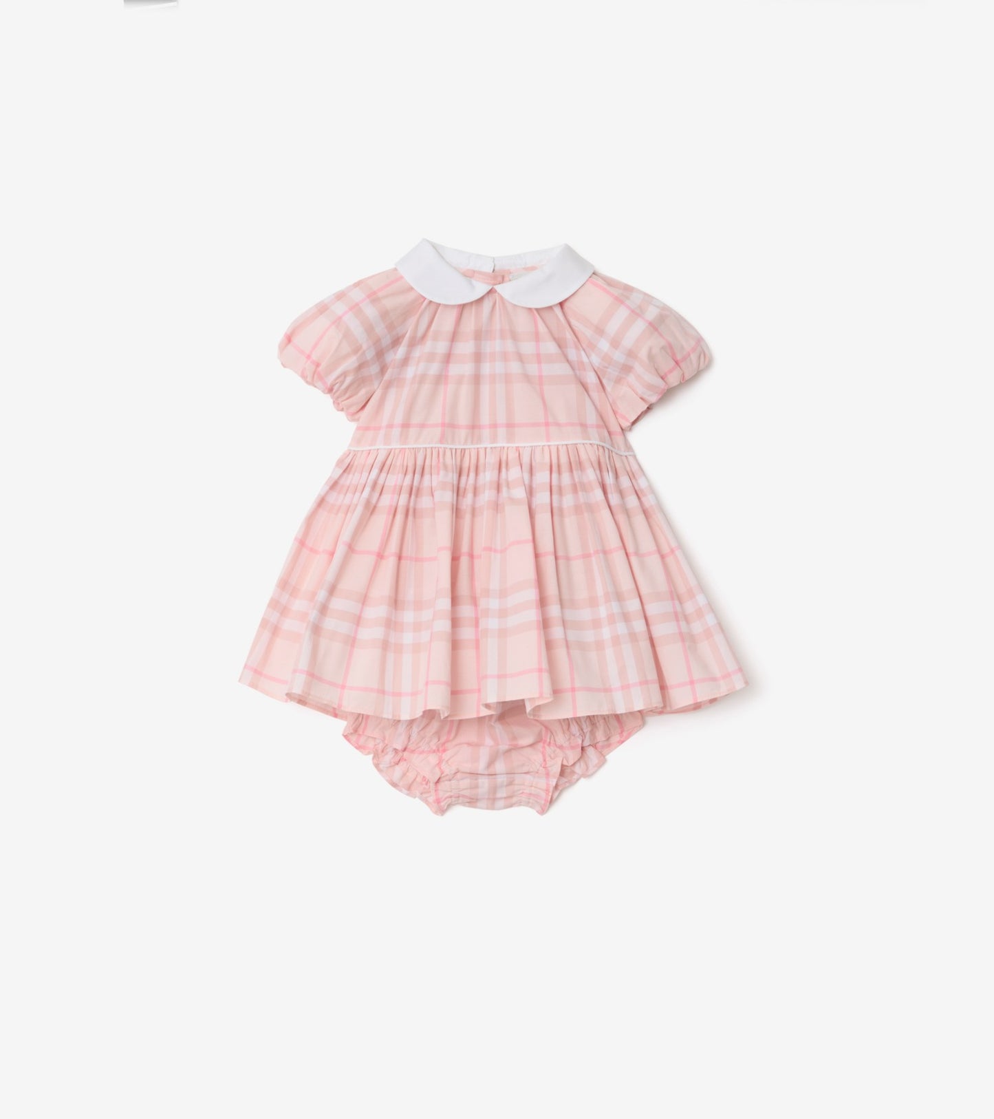 Check Cotton Dress with Bloomers in Ice pink - Children