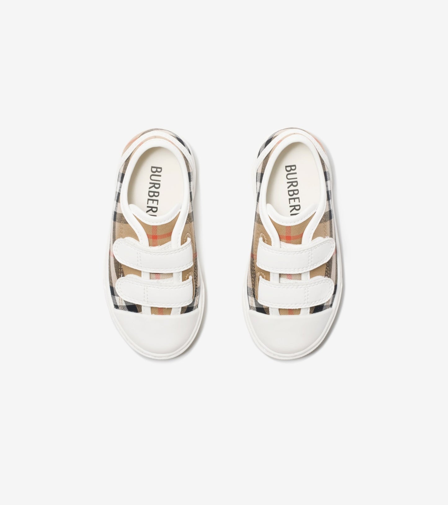 Check Cotton Sneakers in Sand beige - Children