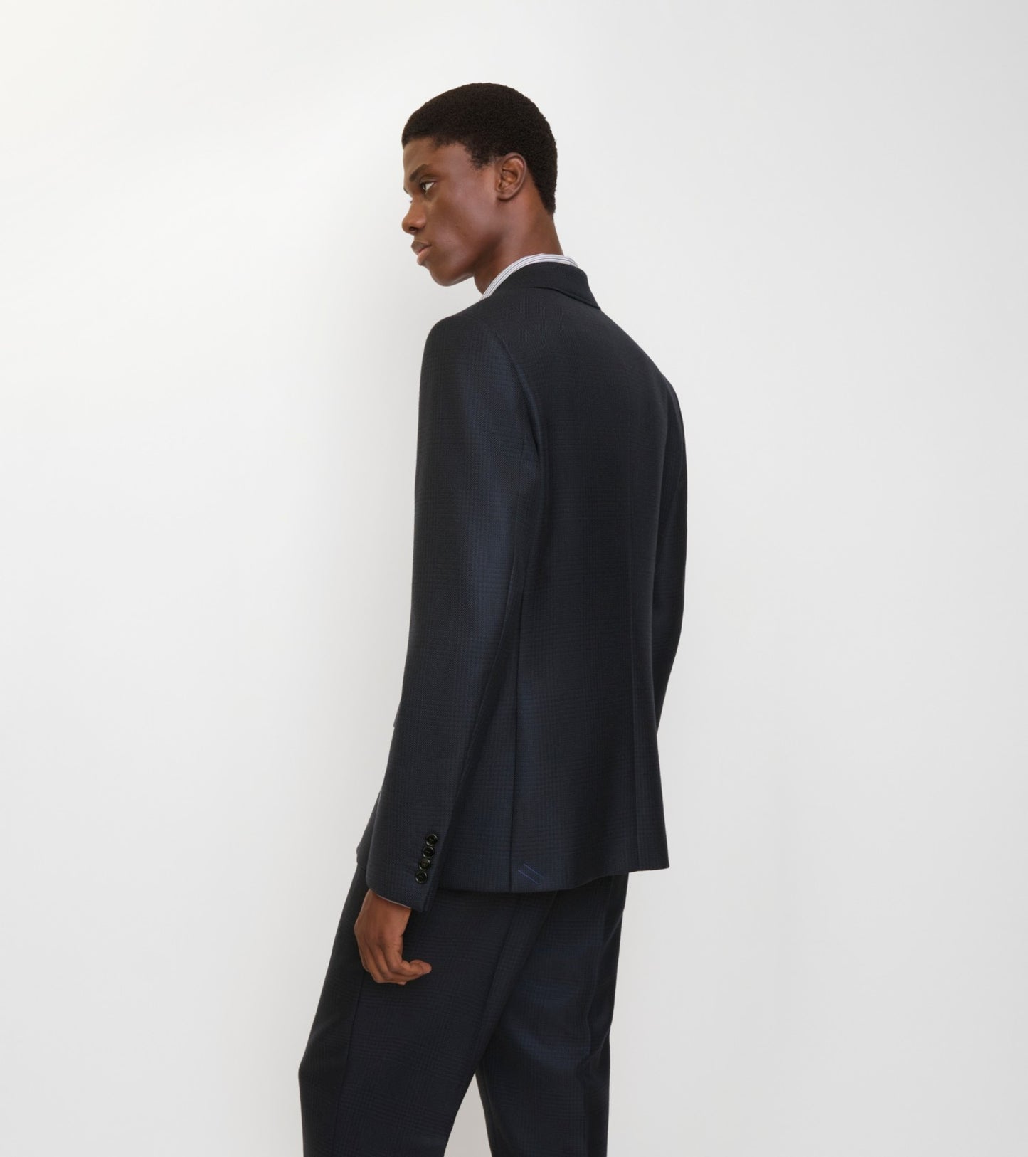 Check Wool Tailored Jacket in Tarmac grey/dark pewter grey