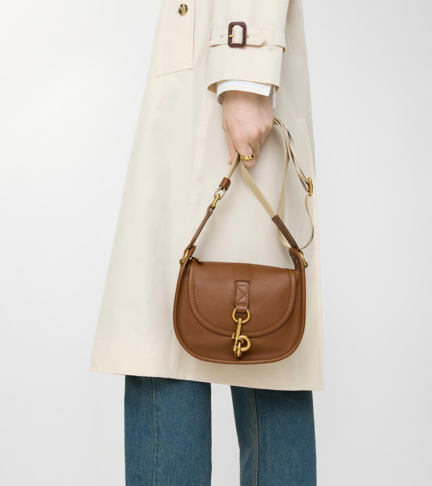 Mini B Clip Messenger Bag in Hazel brown