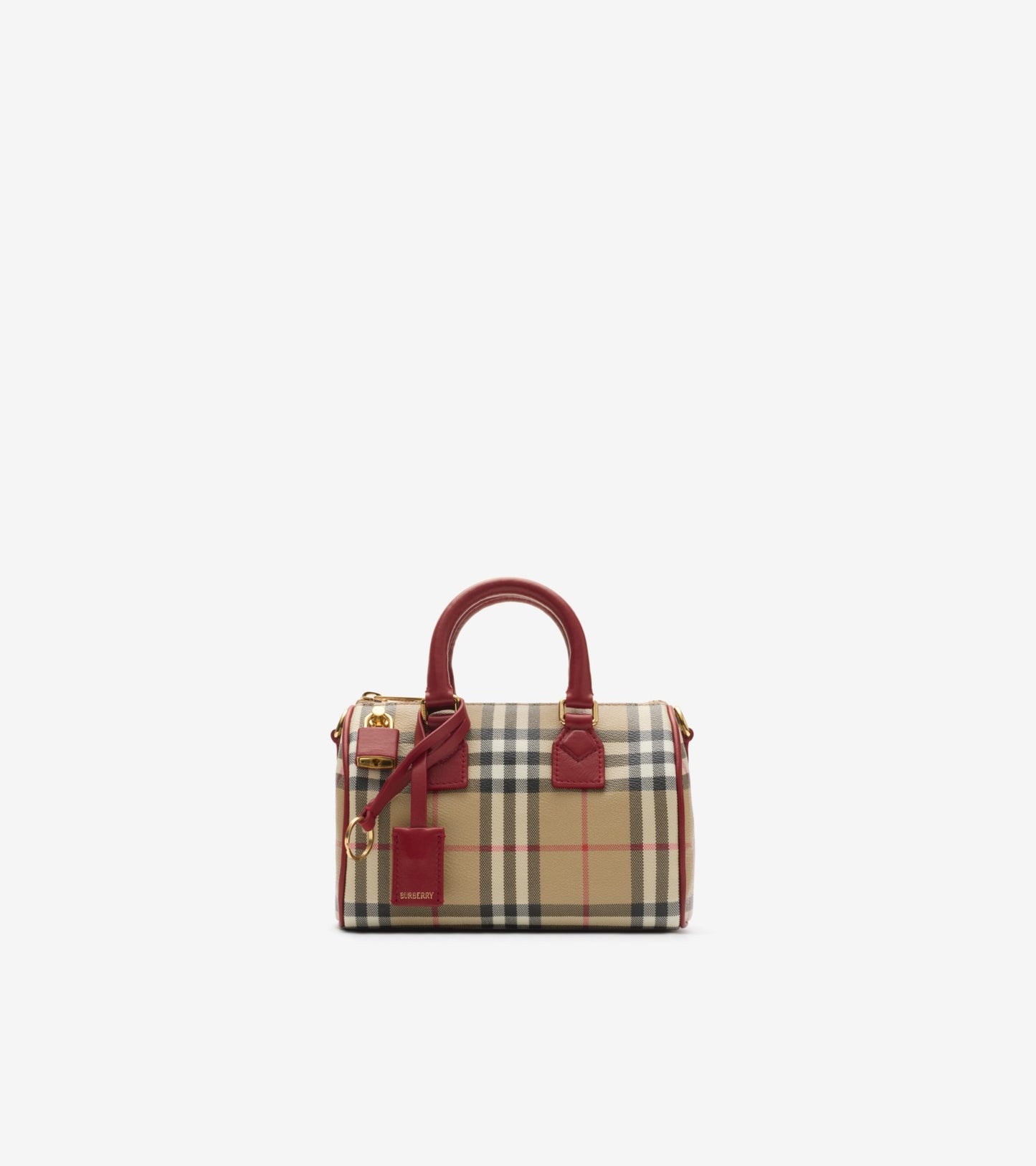 Mini Check Bowling Bag in Archive beige/ruby red