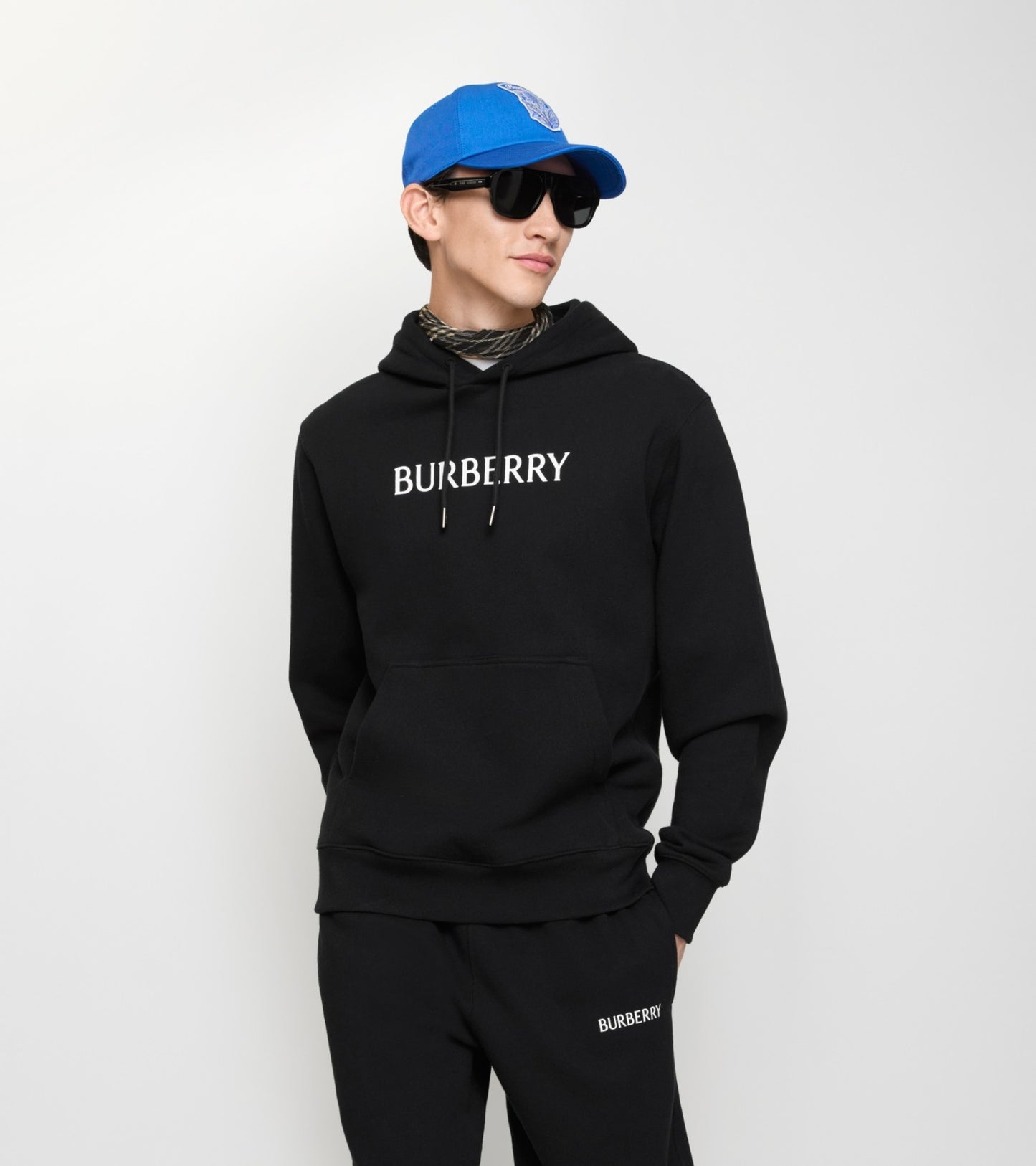 Logo Cotton Hoodie in Black