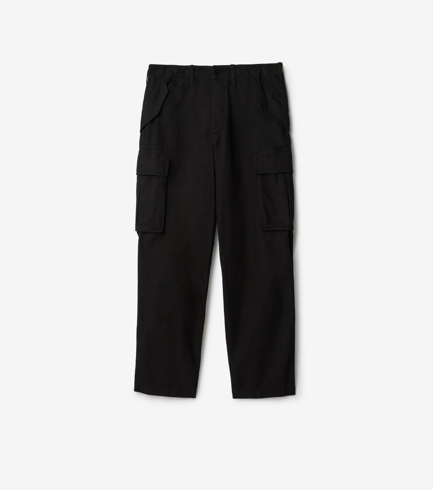 Cotton Cargo Trousers in Black
