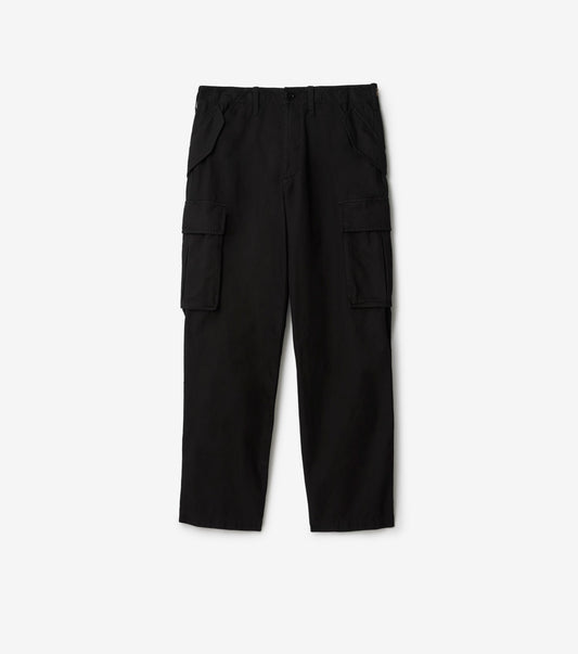 Cotton Cargo Trousers in Black