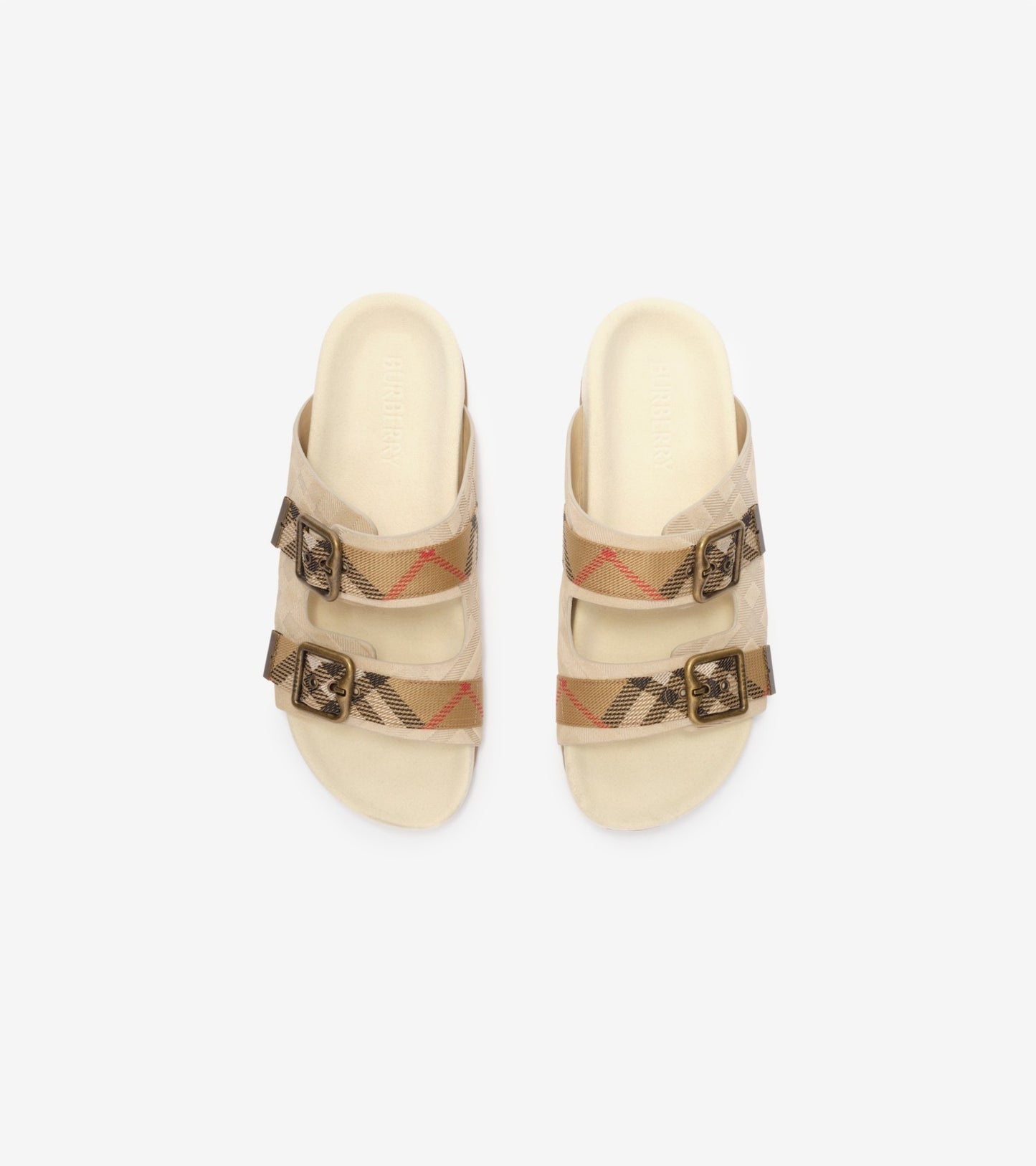 Check Suede Urchin Sandals in Bake beige