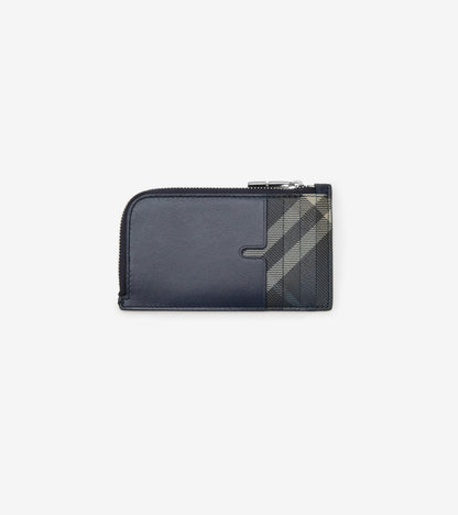 Pop Check Zip Card Case in Sand beige