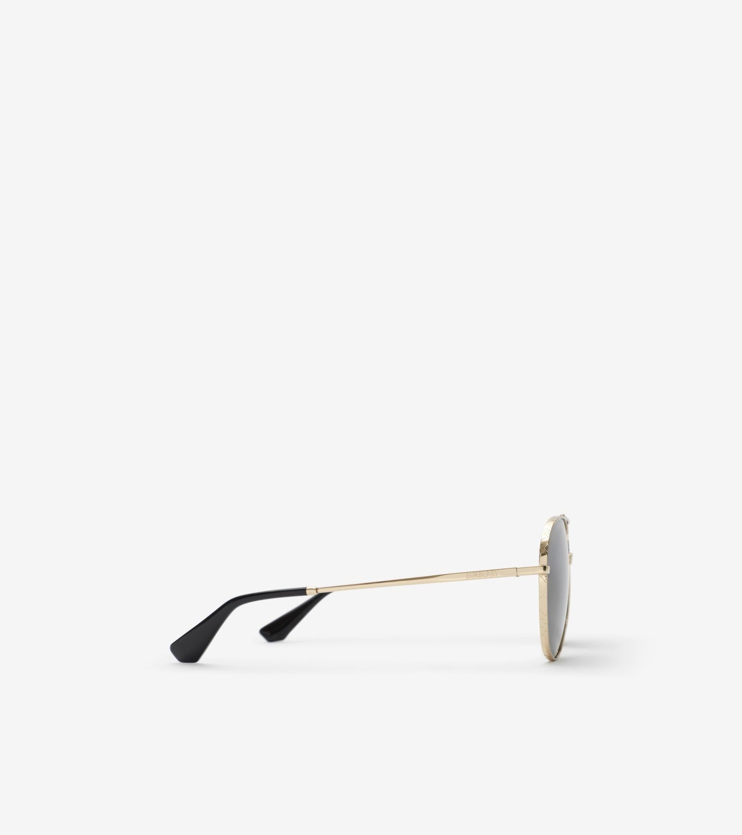 Metal Check Aviator Sunglasses in Light gold