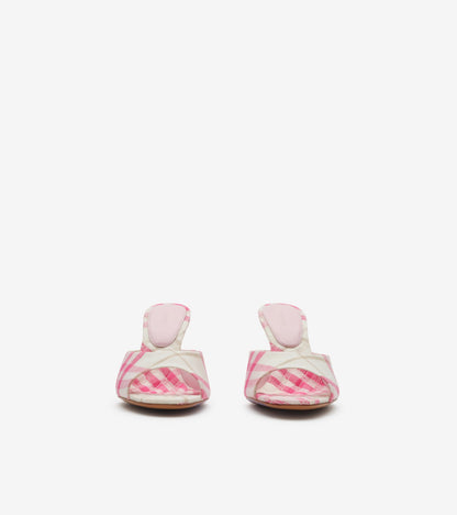 Check Mews High Sandals in Aubergine purple