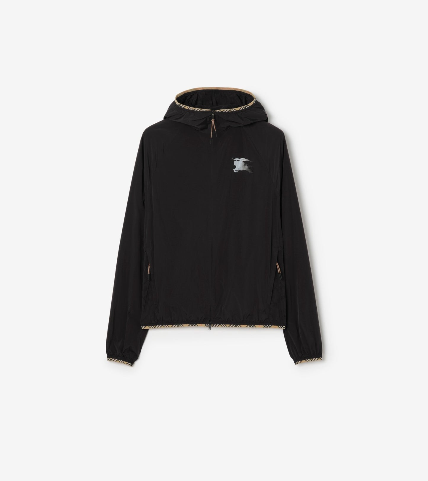 Nylon Hooded Jacket in Black